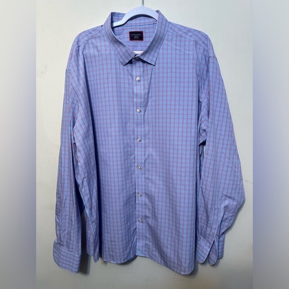 Untuckit‎ Shirt  XXXL Blue Plaid Arrigoni Regular Fit Wrinkle Free Long Sleeve - Picture 1 of 5